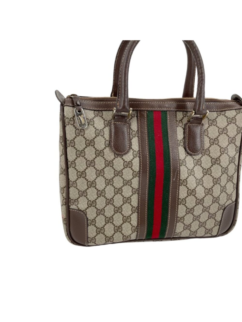 Gucci Ophidia Boston Leather Medium Top Handle Purse Bag Monogram Logo Luxury - Picture 3 of 16